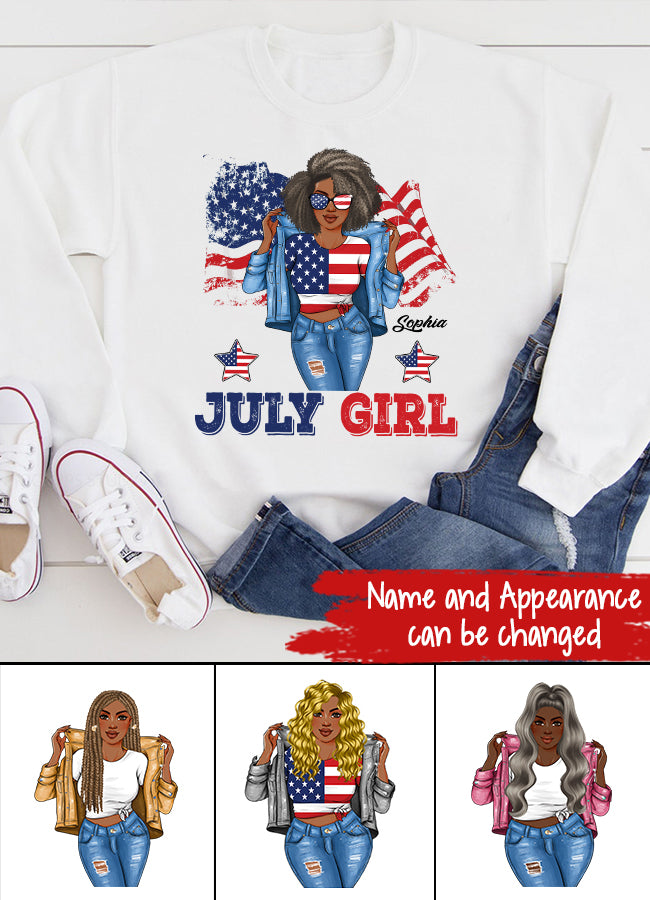 July Birthday Shirt, Custom Birthday Shirt, Queens Born In July, July Birthday Shirts For Woman, July Birthday Gifts, USA 4th Of July T-shirt, Happy Independence Day T-Shirt