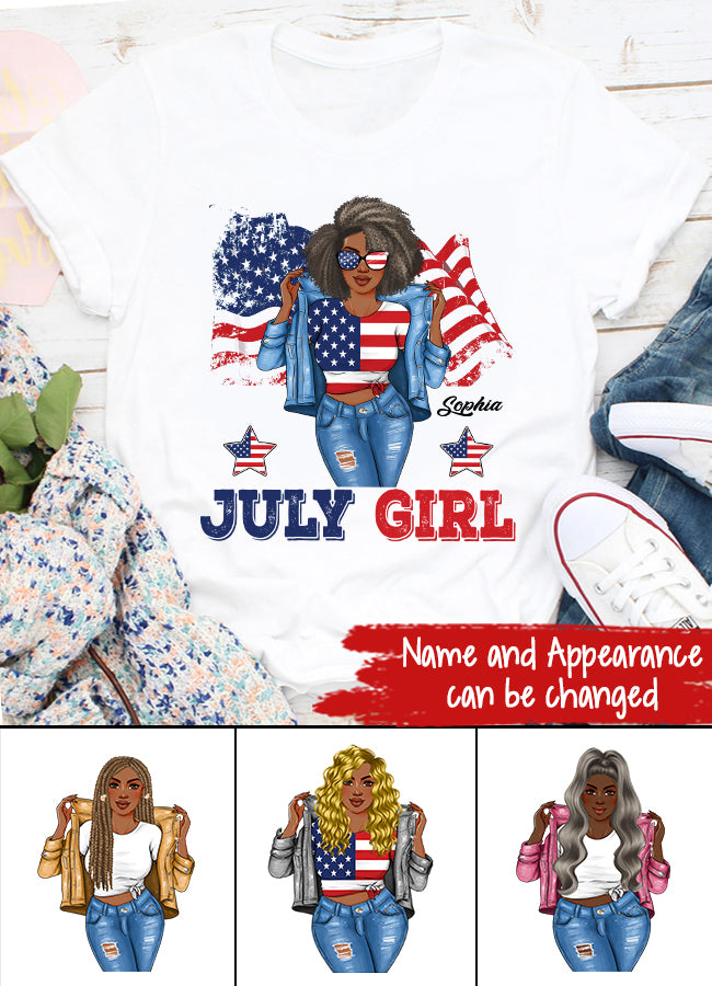 July Birthday Shirt, Custom Birthday Shirt, Queens Born In July, July Birthday Shirts For Woman, July Birthday Gifts, USA 4th Of July T-shirt, Happy Independence Day T-Shirt