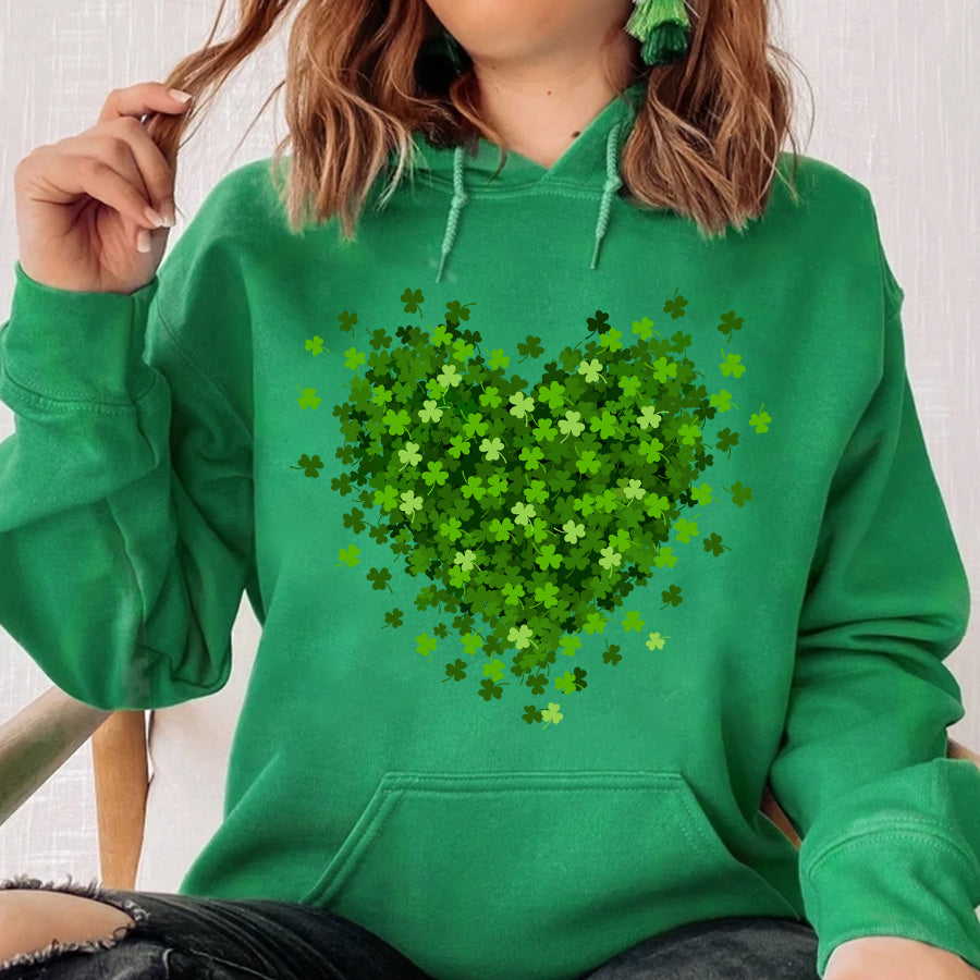 Saint Patrick&#39;s Day Heart Shirt, St Patrick Day Shirt, Shamrock Shirt, Heart Shamrock Shirt, Lucky Shirt, Irish Shirt, St. Paddy&#39;s Day Shirt
