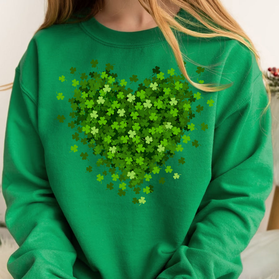 Saint Patrick&#39;s Day Heart Shirt, St Patrick Day Shirt, Shamrock Shirt, Heart Shamrock Shirt, Lucky Shirt, Irish Shirt, St. Paddy&#39;s Day Shirt