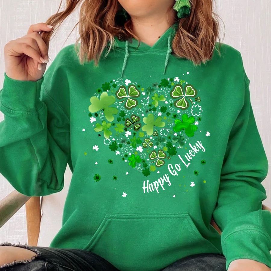 Saint Patrick&#39;s Day Heart Shirt, St Patrick Day Shirt, Shamrock Shirt, Heart Shamrock Shirt, Lucky Shirt, Irish Shirt, St. Paddy&#39;s Day Shirt