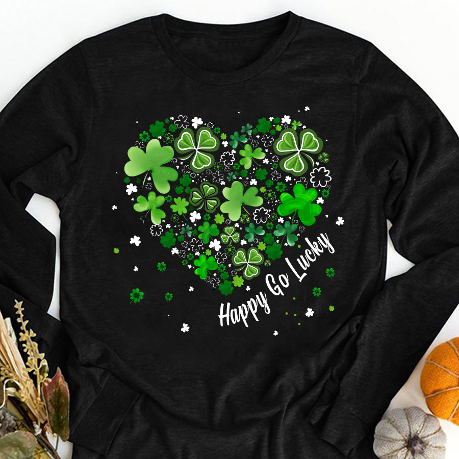 Saint Patrick&#39;s Day Heart Shirt, St Patrick Day Shirt, Shamrock Shirt, Heart Shamrock Shirt, Lucky Shirt, Irish Shirt, St. Paddy&#39;s Day Shirt