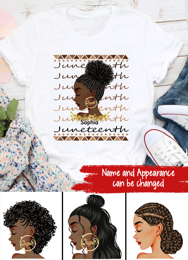 Personalized Shirt - Juneteenth T Shirt, Black Women&#39;s Juneteenth t shirt, Juneteenth shirt ideas, Black History Gift For Black Woman