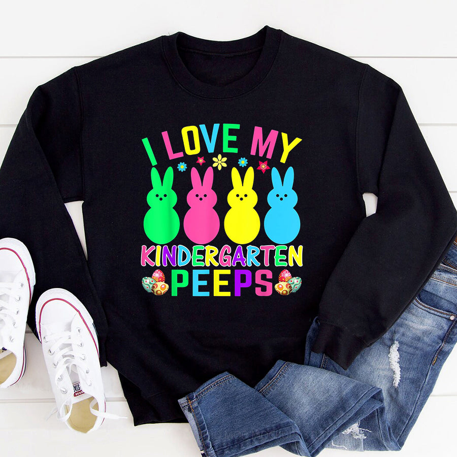 Easter Shirt I Love My Kindergarten Easter Eggs Happy Easter Day T-Shirt Funny Easter Gift