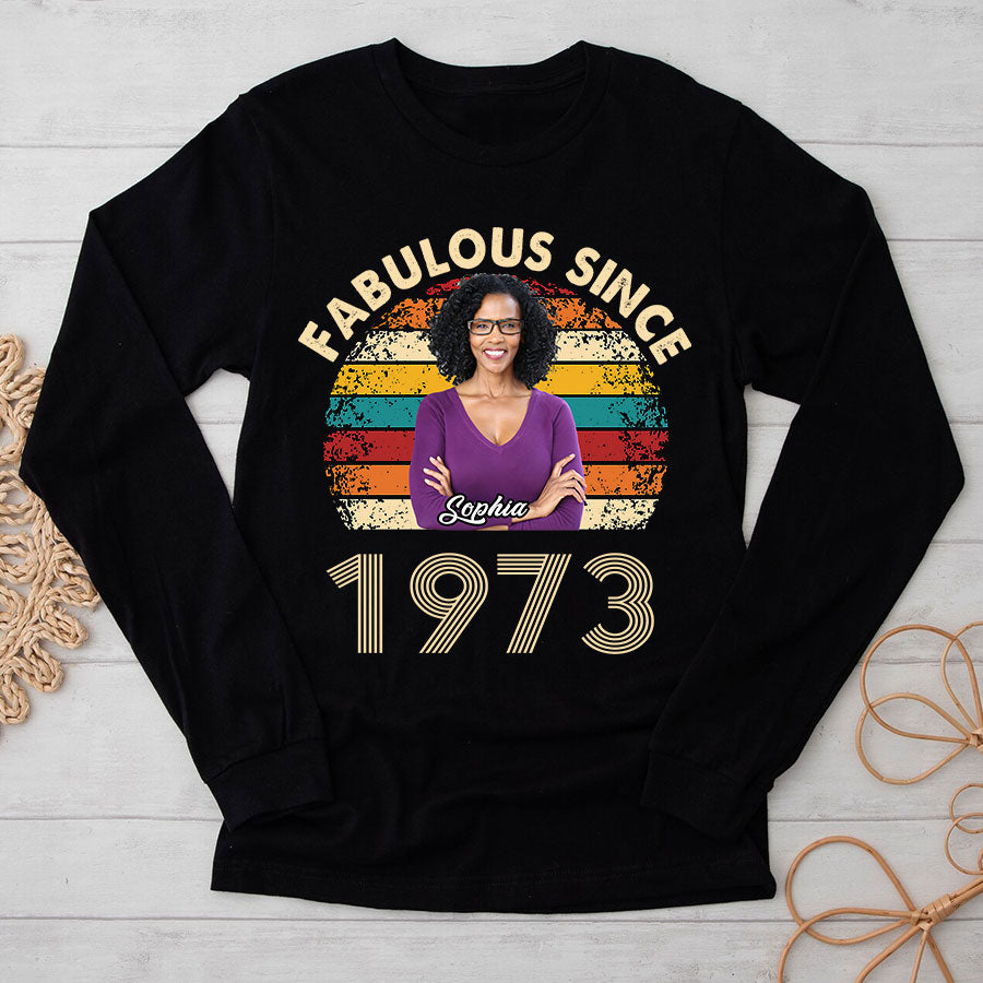50th birthday shirts for her, Personalised 50th birthday gifts, 1973 t shirt, 50 and fabulous shirt, 50th birthday shirt ideas, gift ideas 50th birthday woman