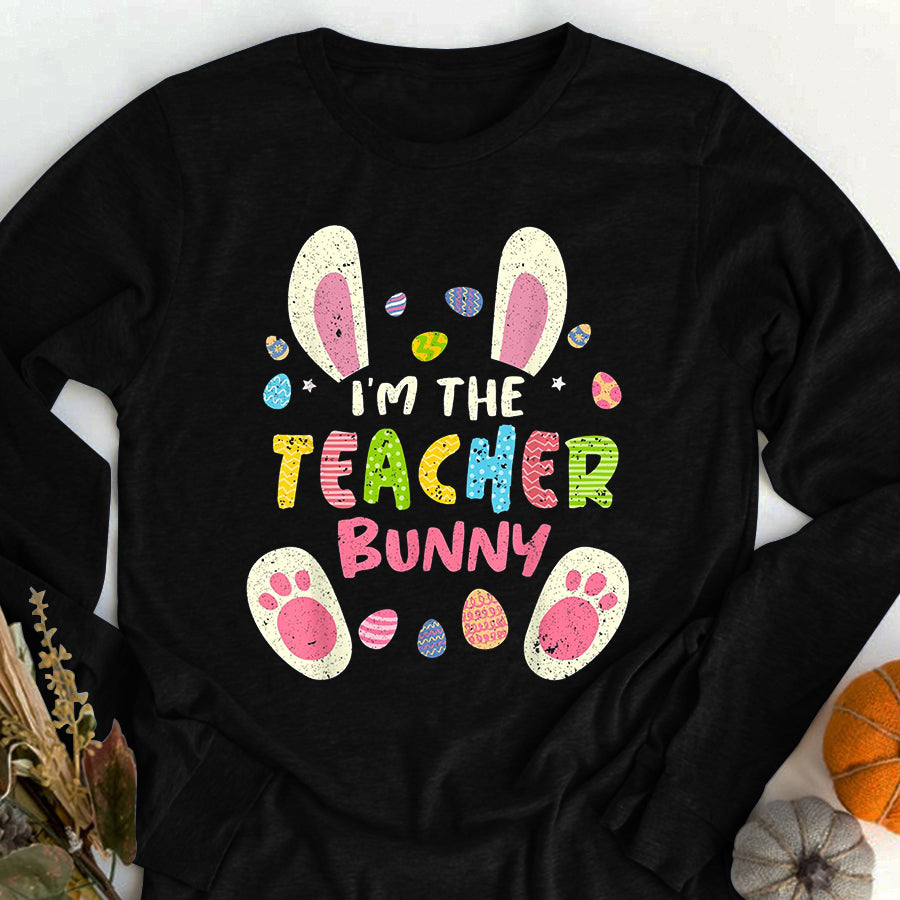 Easter Shirt Teacher Easter Matching Family Party Bunny Face Costume T-Shirt Funny Easter Gift
