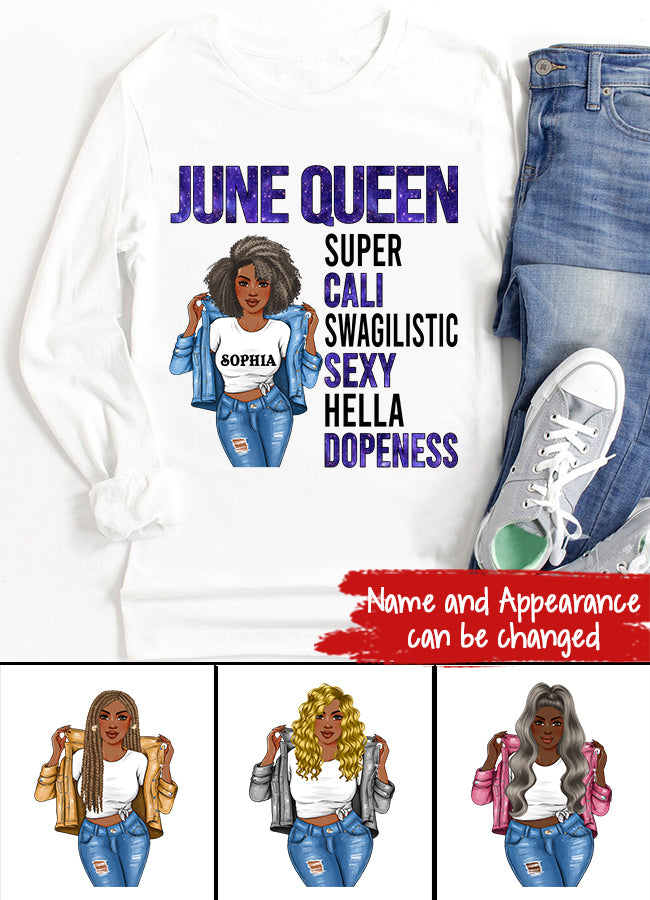 June Birthday Shirt, Custom Birthday Shirt, Queens Born In June, June Birthday Shirts For Woman, June Birthday Gifts