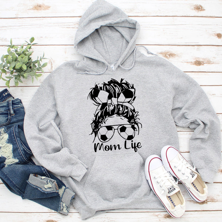 Soccer Mom Shirt Womens Dy Mom Life Soccer Lover Mothers Day Messy Bun T-Shirt Mother Day Shirts
