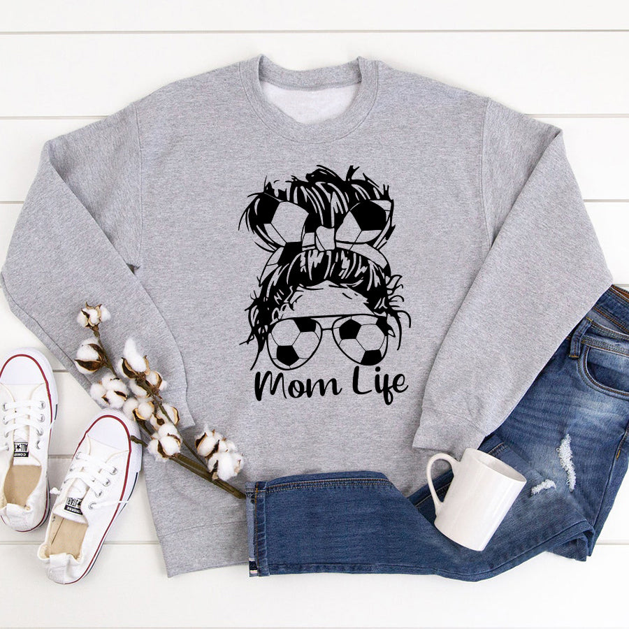 Soccer Mom Shirt Womens Dy Mom Life Soccer Lover Mothers Day Messy Bun T-Shirt Mother Day Shirts