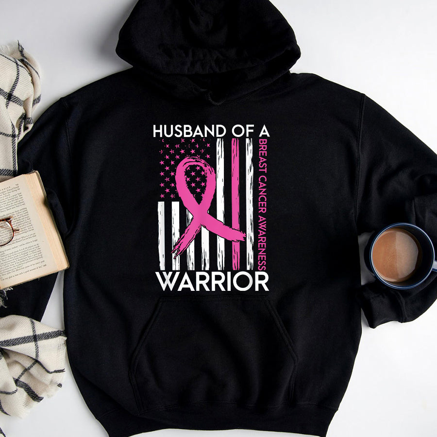Breast Cancer Awareness Shirts Husband Of A Warrior Breast Cancer Awareness Support Squad T-Shirt