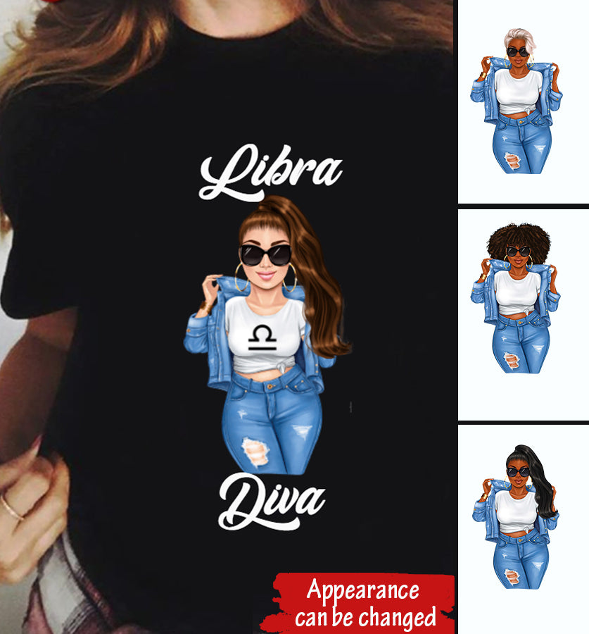 Personalized Libra shirt, Libra Birthday T Shirt, customize birthday shirt for woman