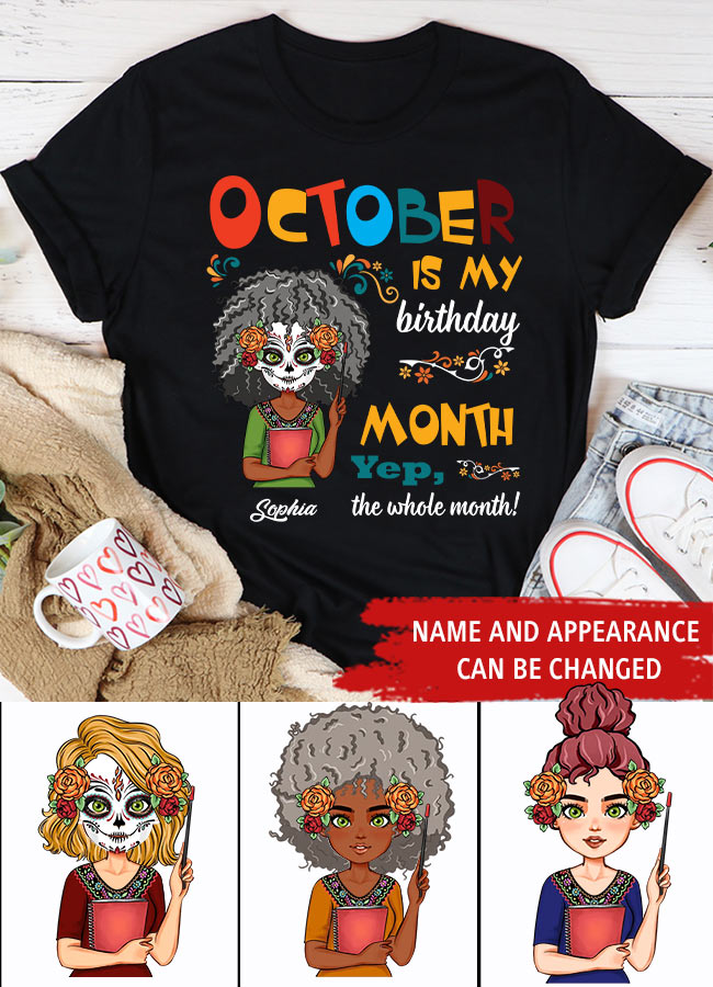 October Birthday Shirt, Custom Birthday Shirt, Queens Are Born In October, October Birthday Shirts For Woman, October Birthday Gifts