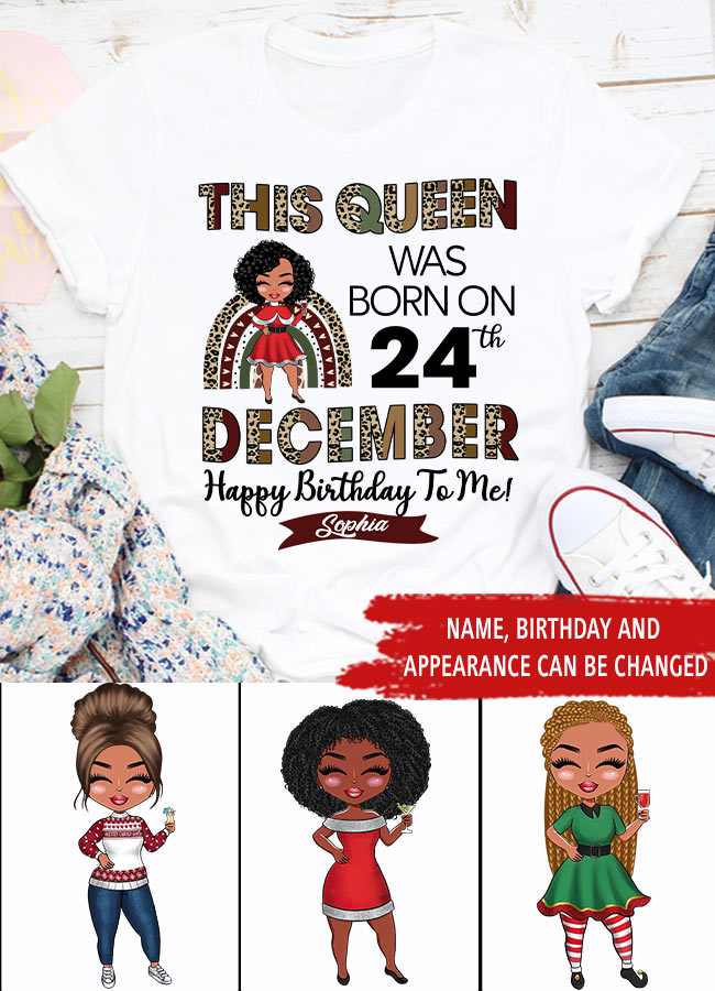 Custom December Birthday Shirt For Woman, Queens Are Born In December Gifts, Melanin Afro Woman Shirt, Black Girl Tee, Afro Queen Gift