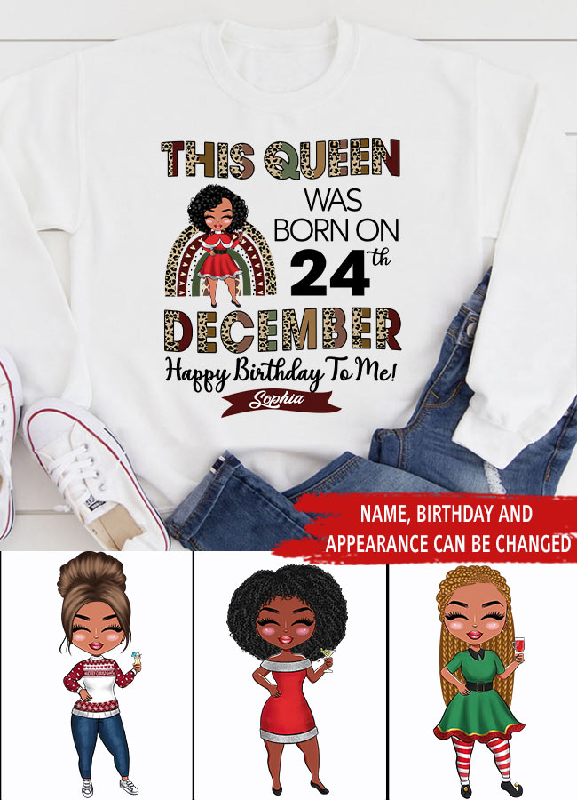Custom December Birthday Shirt For Woman, Queens Are Born In December Gifts, Melanin Afro Woman Shirt, Black Girl Tee, Afro Queen Gift