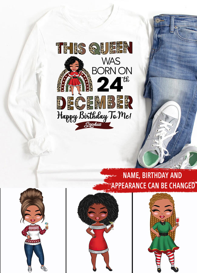 Custom December Birthday Shirt For Woman, Queens Are Born In December Gifts, Melanin Afro Woman Shirt, Black Girl Tee, Afro Queen Gift