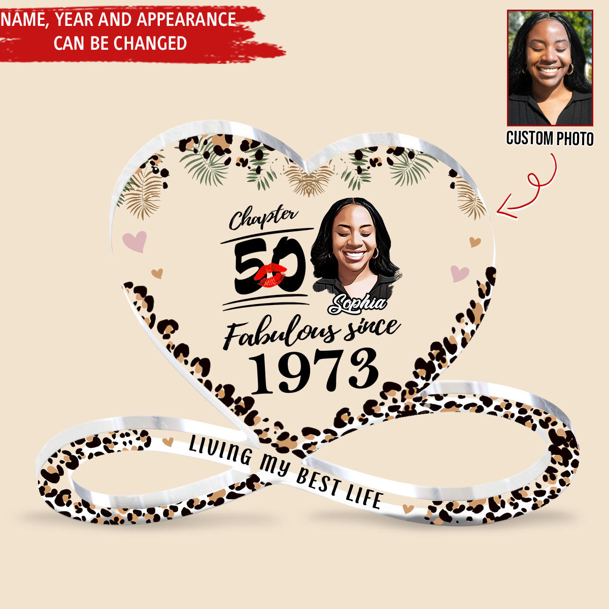 Personalized acrylic plaque, 50th Birthday Gifts For Her, 50 And Fabulous Gifts, Gift Ideas 50th Birthday Woman