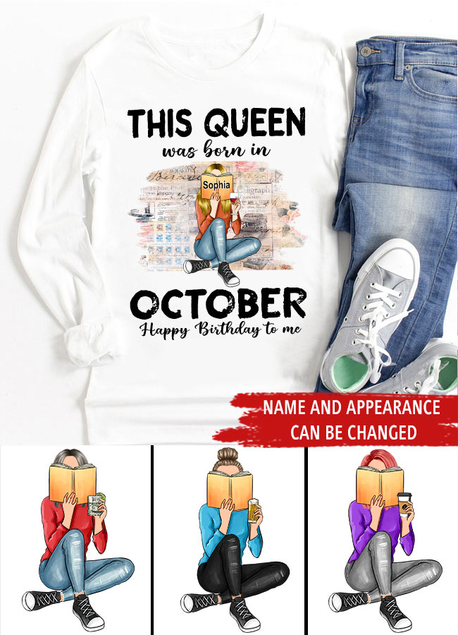 October Birthday Shirt, Custom Birthday Shirt, Queens are Born In October, October Birthday Shirts For Woman, October Birthday Gifts