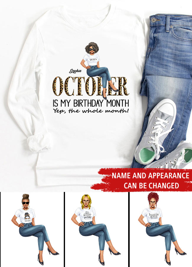 October Birthday Shirt, Custom Birthday Shirt, Queens are Born In October, October Birthday Shirts For Woman, October Birthday Gifts