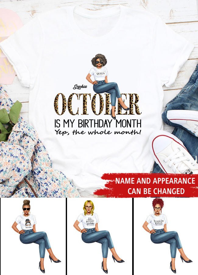 October Birthday Shirt, Custom Birthday Shirt, Queens are Born In October, October Birthday Shirts For Woman, October Birthday Gifts
