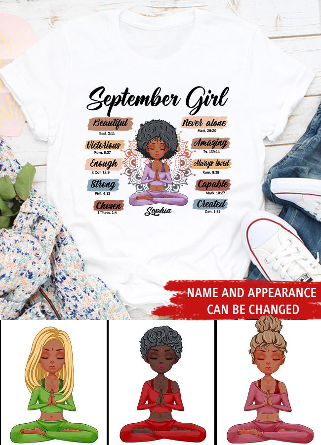 September Birthday Shirt, Custom Birthday Shirt, Queens are Born In September, September Birthday Shirts For Woman, September Birthday Gifts, Birthday Gifts For Yoga Lovers