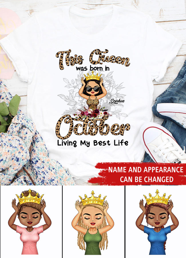 October Birthday Shirt, Custom Birthday Shirt, Queens are Born In October, October Birthday Shirts For Woman, October Birthday Gifts