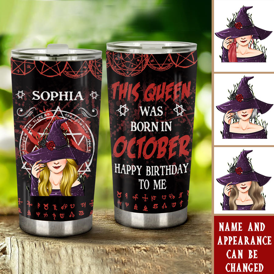 Personalized tumblers, Birthday Tumbler, Birthdays in October, October birthday gifts for her
