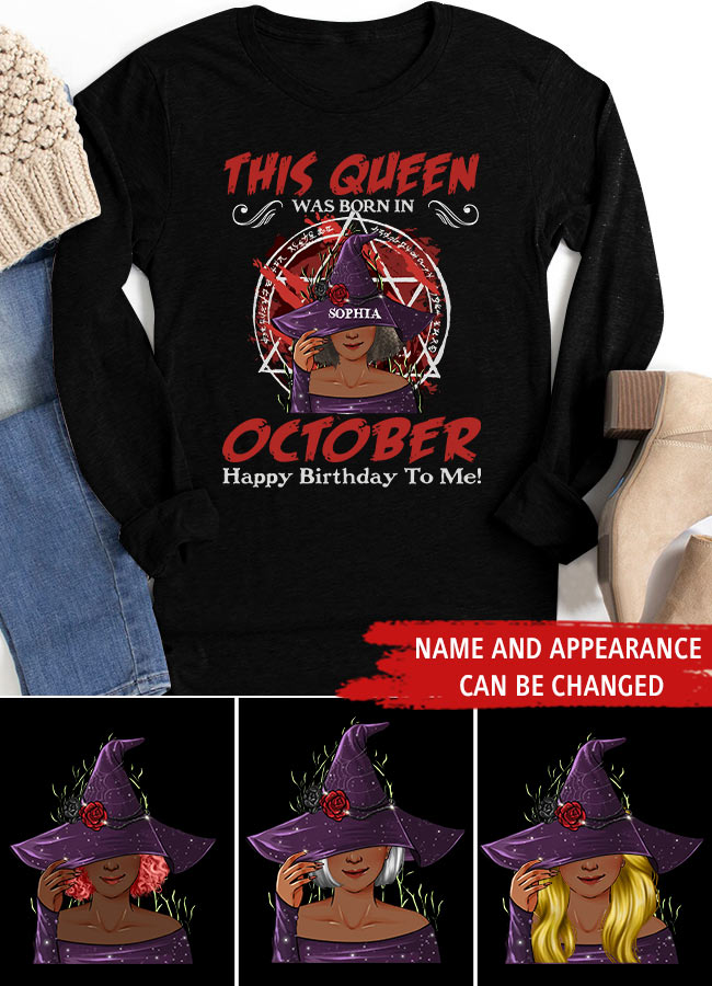 October Birthday Shirt, Custom Birthday Shirt, Queens Born In October, October Birthday Shirts For Woman, October Birthday Gifts, Halloween Gift