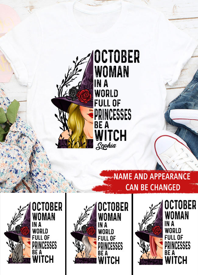 Personalized Halloween, Custom Halloween Shirts, Personalized Halloween Gifts, Halloween Shirt, Halloween Shirts For Women, October Birthday Shirts For Woman
