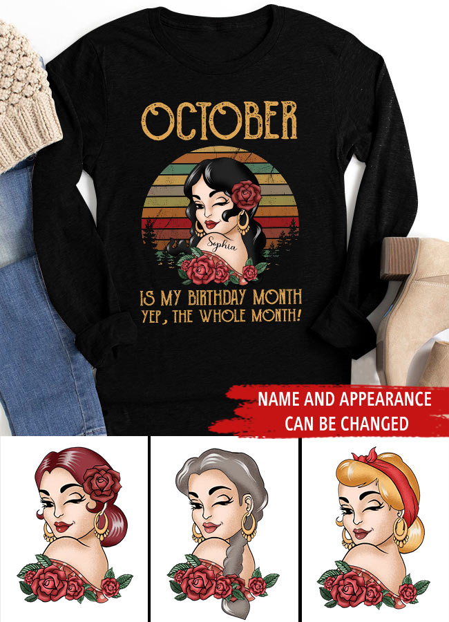 October Birthday Shirt, Custom Birthday Shirt, Queens Born In October, October Birthday Shirts For Woman, October Birthday Gifts