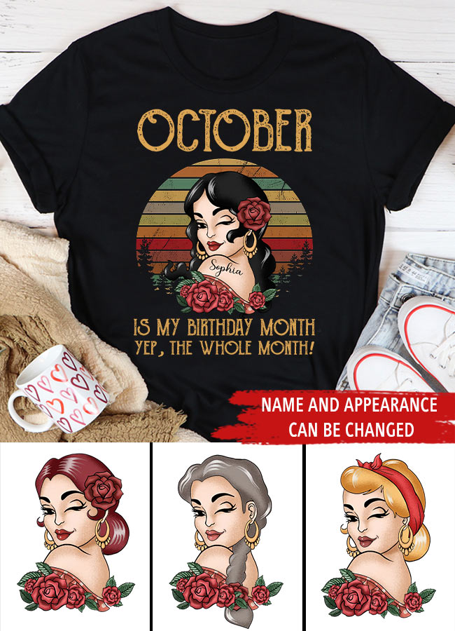 October Birthday Shirt, Custom Birthday Shirt, Queens Born In October, October Birthday Shirts For Woman, October Birthday Gifts