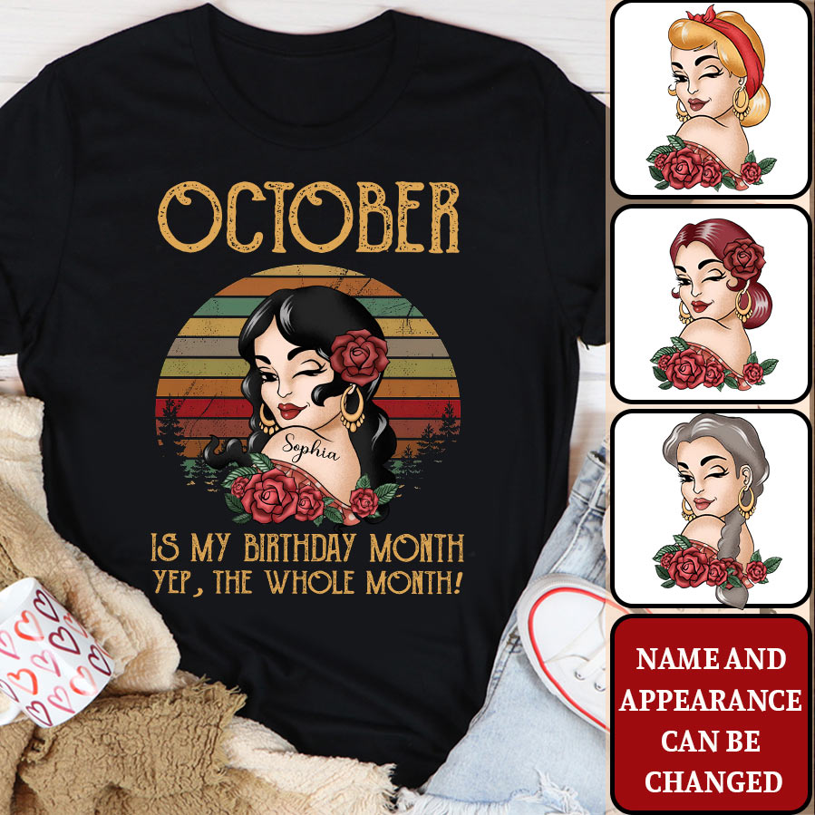 October Birthday Shirt, Custom Birthday Shirt, Queens Born In October, October Birthday Shirts For Woman, October Birthday Gifts