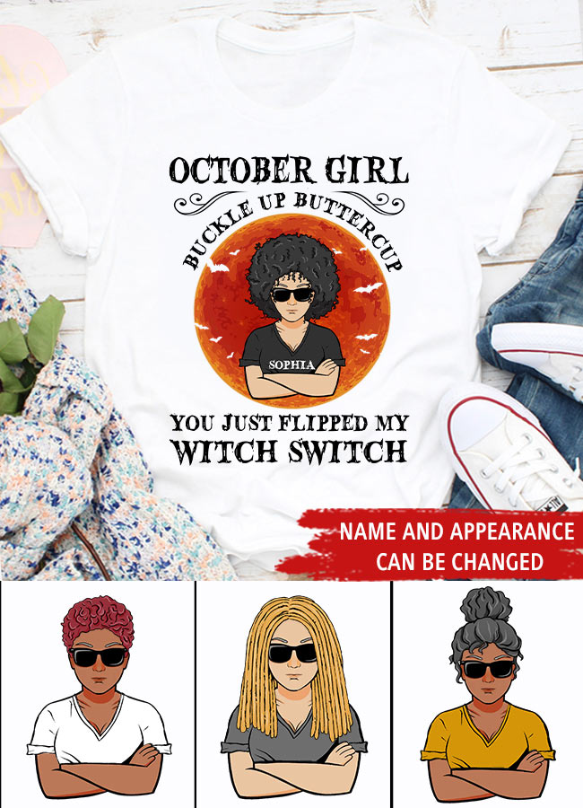 October Birthday Shirt, Custom Birthday Shirt, Queens are Born In October, October Birthday Shirts For Woman, October Birthday Gifts, Personalized Halloween Gifts, Halloween Shirts, Halloween Shirts For Women
