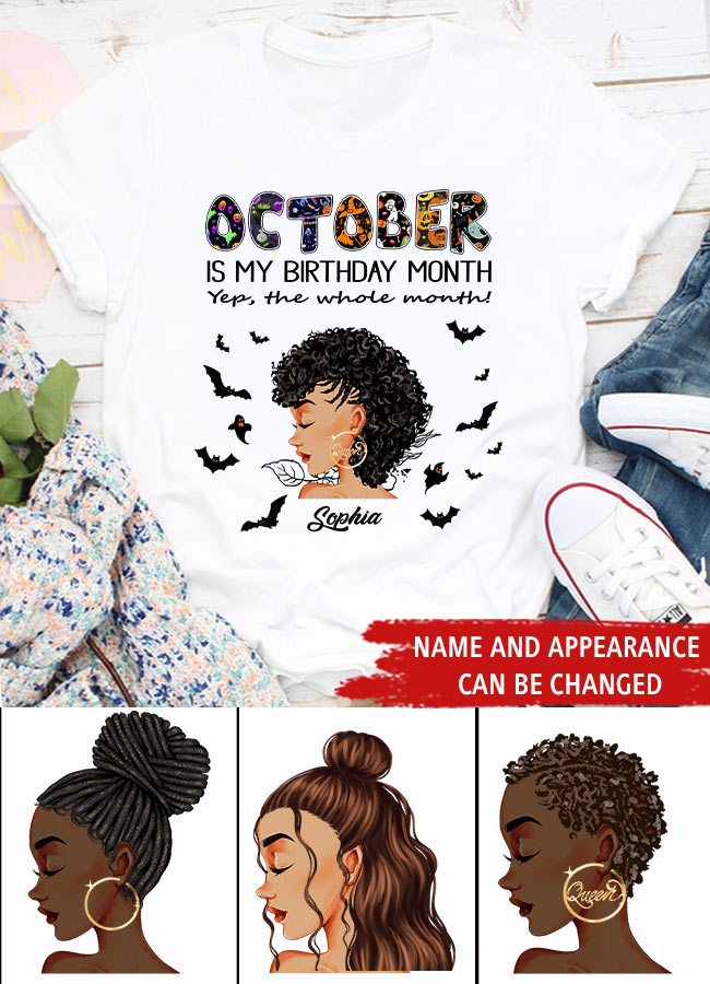 October Birthday Shirt, Custom Birthday Shirt, Queens Are Born In October, October Birthday Shirts For Woman, October Birthday Gifts, Personalized Halloween, Custom Halloween Shirts, Personalized Halloween Gifts