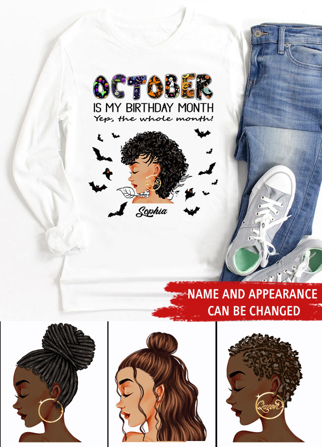 October Birthday Shirt, Custom Birthday Shirt, Queens Are Born In October, October Birthday Shirts For Woman, October Birthday Gifts, Personalized Halloween, Custom Halloween Shirts, Personalized Halloween Gifts