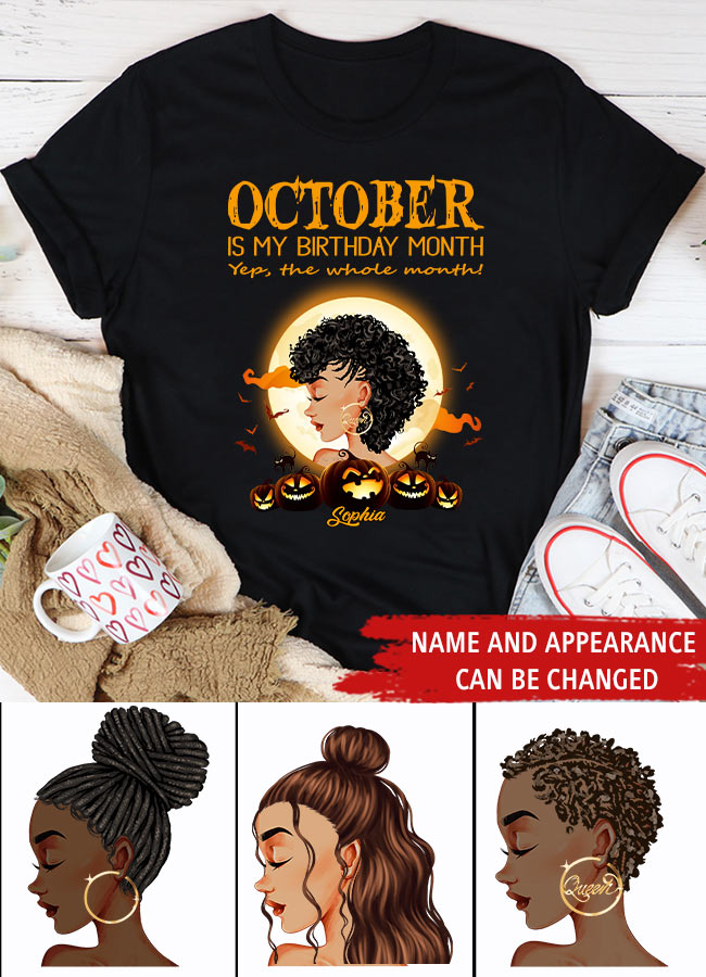 October Birthday Shirt, Custom Birthday Shirt, Queens Are Born In October, October Birthday Shirts For Woman, October Birthday Gifts, Personalized Halloween, Custom Halloween Shirts, Personalized Halloween Gifts