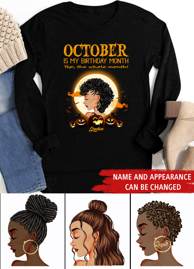 October Birthday Shirt, Custom Birthday Shirt, Queens Are Born In October, October Birthday Shirts For Woman, October Birthday Gifts, Personalized Halloween, Custom Halloween Shirts, Personalized Halloween Gifts