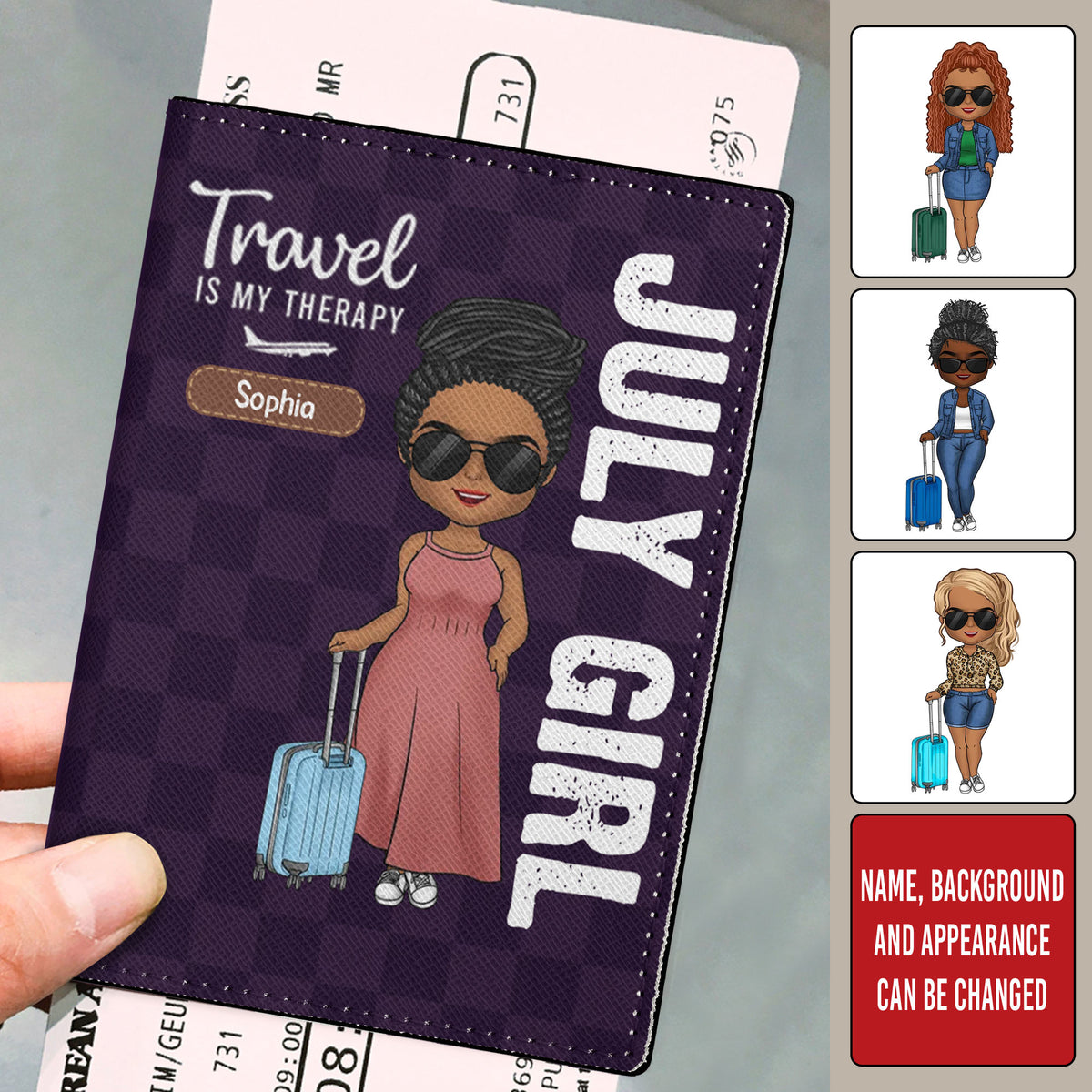 Personalized Passport Cover, Customized Gifts For July Girls, Living My Best Life, Best Gift For Friend, July Girls