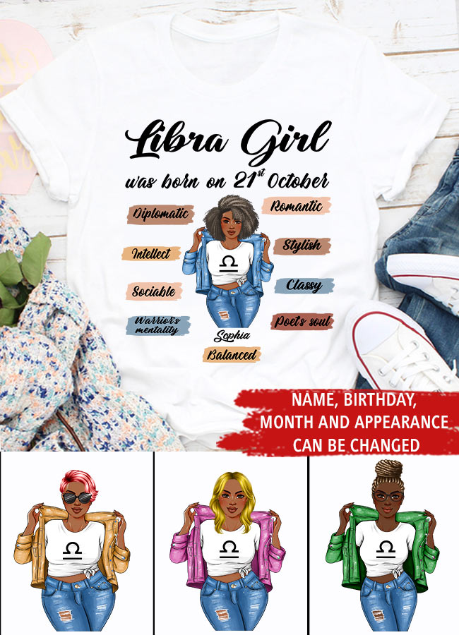 Custom Birthday Shirt, Libra Zodiac t shirt, Libra Birthday shirt, Libra t shirts for ladies, Libra queen t shirt, Libra Queen Birthday Shirt