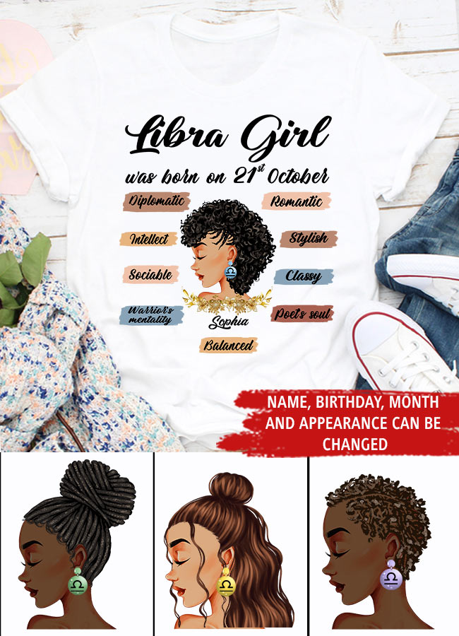 Custom Birthday Shirt, Libra Zodiac t shirt, Libra Birthday shirt, Libra t shirts for ladies, Libra queen t shirt, Libra Queen Birthday shirt