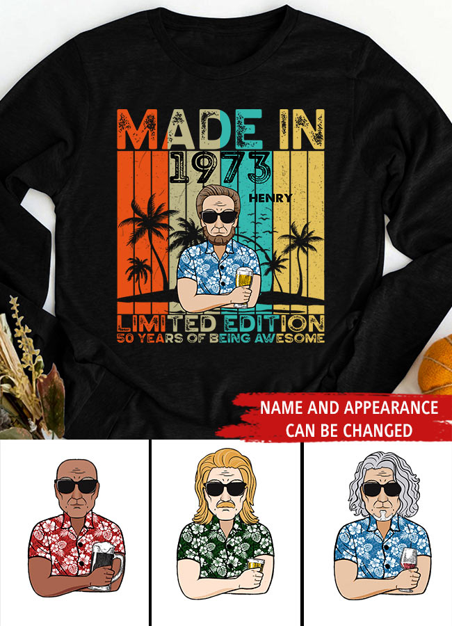 Personalized Birthday T Shirt, Chapter 50, Fabulous Since 1973 50th Birthday Unique T Shirt For Man, Made In 1973,  Limited Edition 50 Years Of Being Awesome
