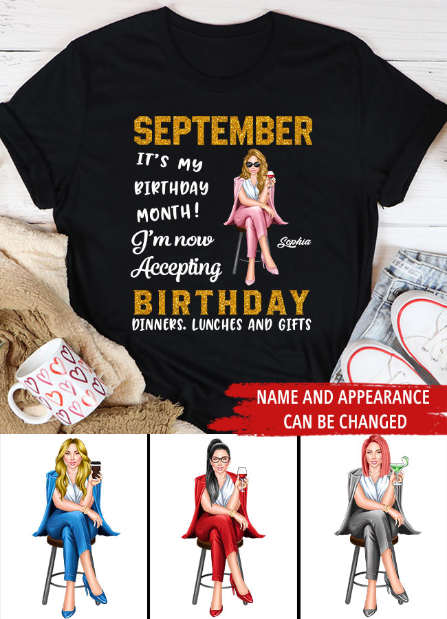 September Birthday Shirt, Custom Birthday Shirt, Queens are Born In September, September Birthday Shirts For Woman, September Birthday Gifts