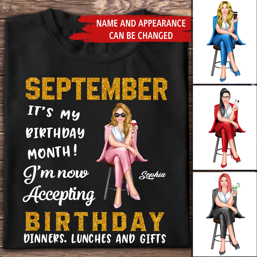 September Birthday Shirt, Custom Birthday Shirt, Queens are Born In September, September Birthday Shirts For Woman, September Birthday Gifts