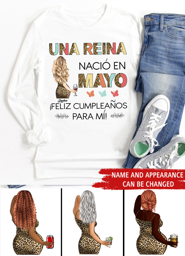 Camisa De Cumpleaños De Mayo, Camisa De Cumpleaños Personalizada, Reinas Nacidas En Mayo, Regalos De Cumpleaños De Mayo, Camisas De Mayo Para Mujeres