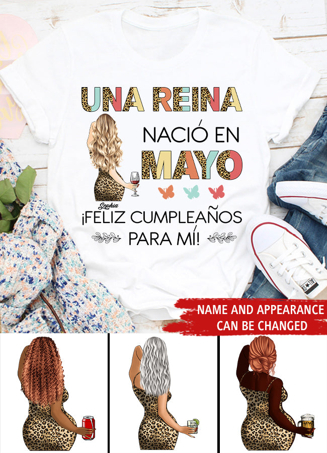 Camisa De Cumpleaños De Mayo, Camisa De Cumpleaños Personalizada, Reinas Nacidas En Mayo, Regalos De Cumpleaños De Mayo, Camisas De Mayo Para Mujeres