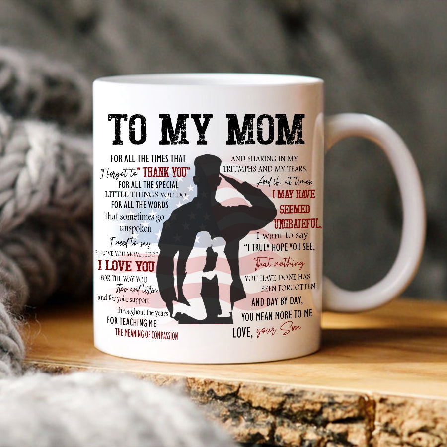 Mothers Day Mug, Happy Mother Day Mug, Mother‘s Day Gift From Son, Veteran Coffee Mugs, To My Mom Mug, Mothers Day Cup, Mother Day Gift