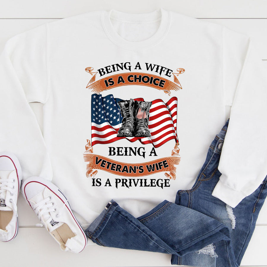 Veteran Wife shirt, Veteran T Shirt, Army veteran shirts, Wife Lover Veteran Gift For Women