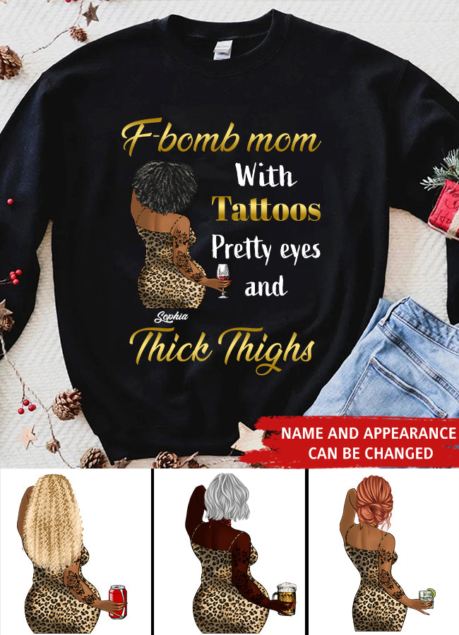 F-Bomb Mom With Tattoos, Custom Mothers Day Shirt, Mother&#39;s Day T Shirt, F Bomb Mom With Tattoos Shirt, Mom Life Skull Shirt, Mother&#39;s Day Tee Shirts, Mother Day Gift