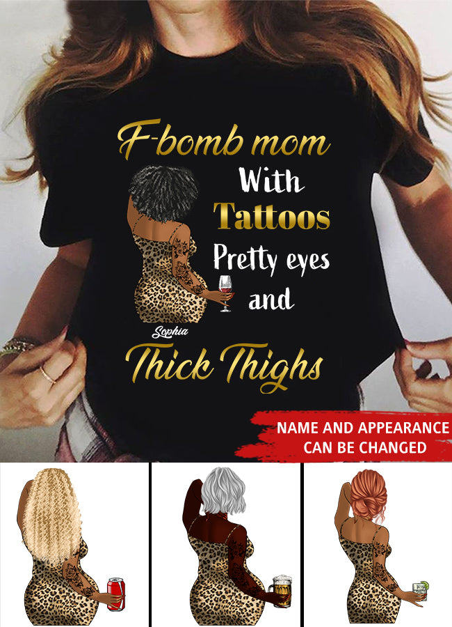 F-Bomb Mom With Tattoos, Custom Mothers Day Shirt, Mother&#39;s Day T Shirt, F Bomb Mom With Tattoos Shirt, Mom Life Skull Shirt, Mother&#39;s Day Tee Shirts, Mother Day Gift