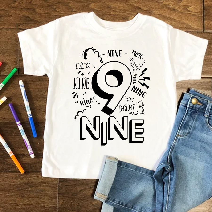 9th Birthday Shirt, Birthday Shirt, Nine Birthday Shirt, 9th Birthday T Shirt, Baby Shirt
