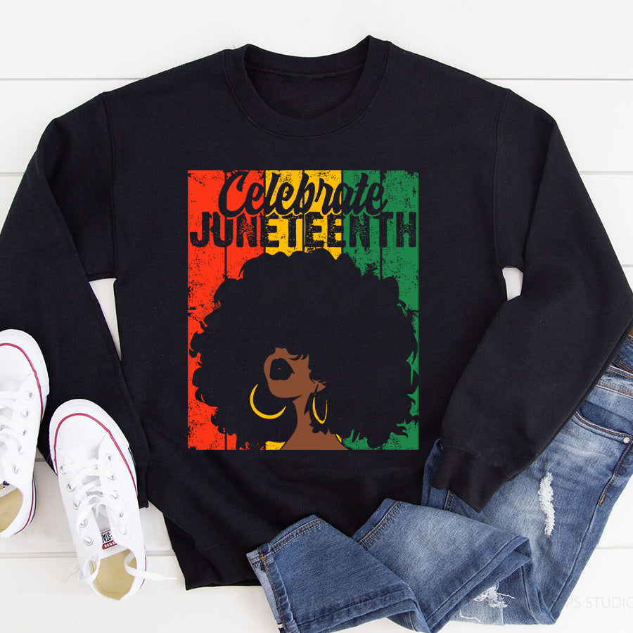 Juneteenth Shirt Celebrate Juneteenth Retro African Colors Womens Gift T-Shirt